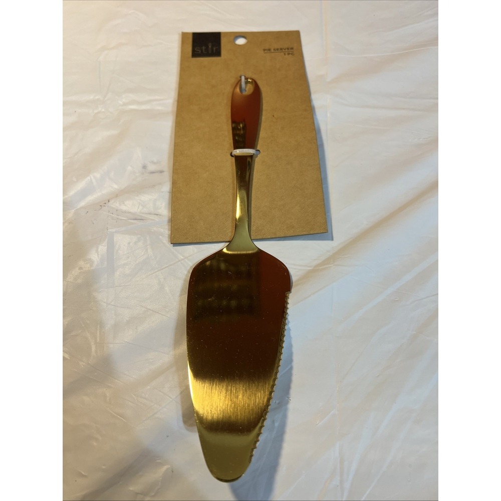 Stir Gold Tone Pie Server